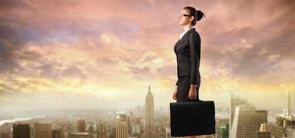 Entrepreneur woman on top of the world